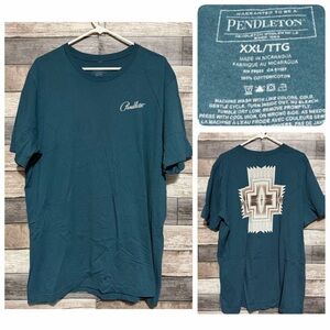 Pendleton Graphic T Shirt Men’s XXL Teal Blue Green Lightweight Casual